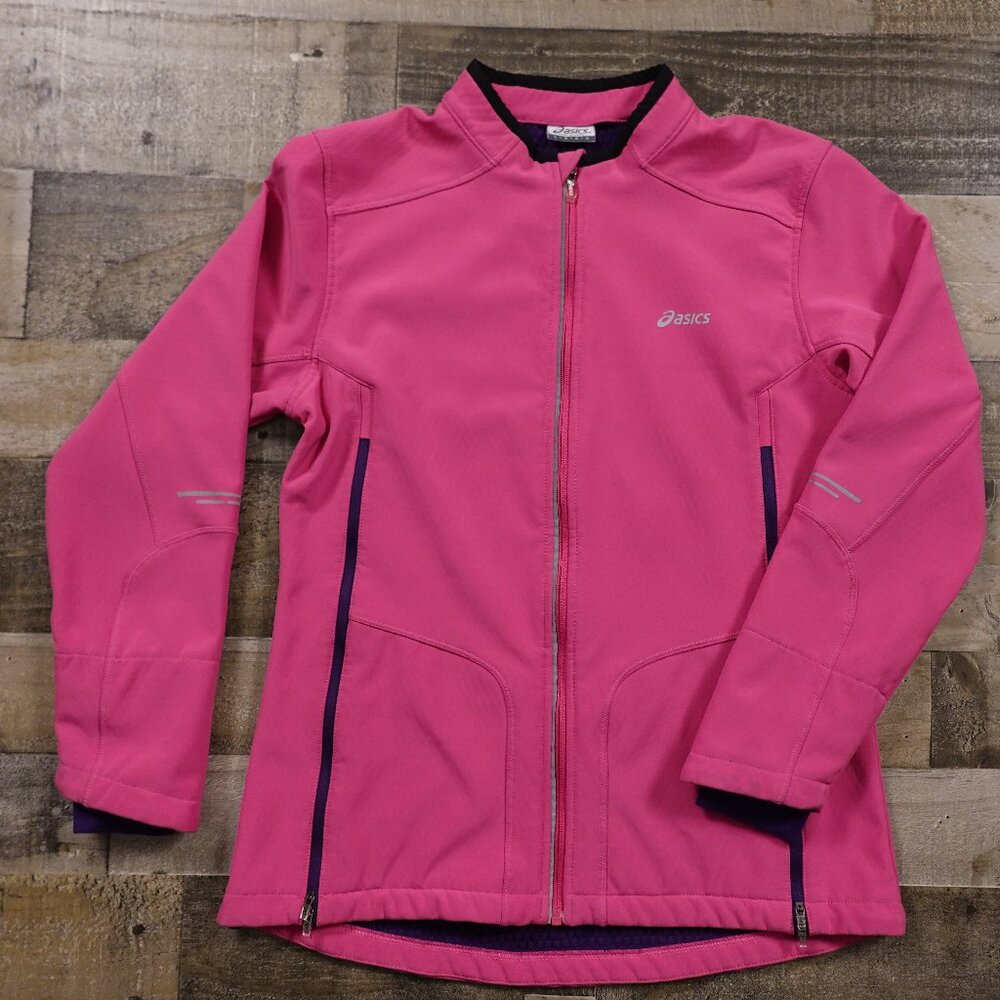 Asics Ultra Runner Jacket women's large pink activewear water resistant